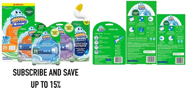 Purchase Scrubbing Bubbles Fresh Brush Starter, 1 Pack + Fresh Brush Refills, Citrus, 1 Pack + Fresh Gel Toilet Cleaning Stamp, Citrus, 1 Pack on Amazon.com