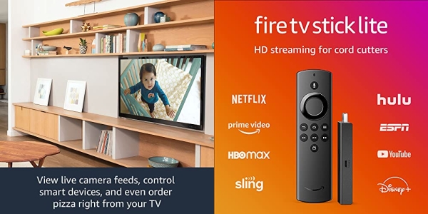 Purchase Introducing Fire TV Stick Lite with Alexa Voice Remote Lite (no TV controls), HD streaming device, 2020 release on Amazon.com