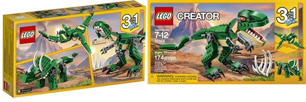 Purchase LEGO Creator Mighty Dinosaurs 31058 Build It Yourself Dinosaur Set, Create a Pterodactyl, Triceratops and T Rex Toy (174 Pieces) on Amazon.com