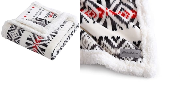 Purchase Eddie Bauer Ultra-Plush Collection Throw Blanket-Reversible Sherpa Fleece Cover, Soft & Cozy, Perfect for Bed or Couch, Mountain Village Red on Amazon.com