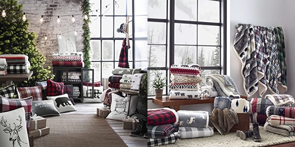 Purchase Eddie Bauer Ultra-Plush Collection Throw Blanket-Reversible Sherpa Fleece Cover, Soft & Cozy, Perfect for Bed or Couch, Mountain Village Red on Amazon.com
