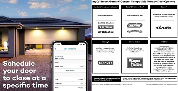 Purchase myQ Chamberlain Smart Garage Control - Wireless Garage Hub and Sensor with Wifi & Bluetooth - Smartphone Controlled on Amazon.com