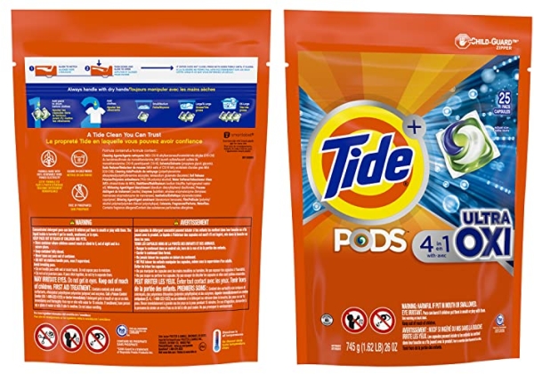 Purchase Tide PODS Liquid Laundry Detergent Soap Pacs, 4-in-1 Ultra Oxi, HE Compatible, 3 Bag Value Pack, 75 Count on Amazon.com