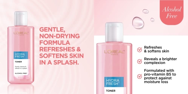 Purchase Face Toner, L'Oreal Paris Skincare HydraFresh Toner for Face, Alcohol Free Toner with Pro-Vitamin B5 for a Smoother, Brighter Complexion, 2 Count on Amazon.com