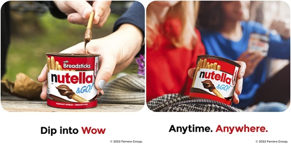 Purchase Nutella and Go Snack Packs, Chocolate Hazelnut Spread with Breadsticks, Perfect Snacks, 1.8 Ounce, Pack of 12 on Amazon.com