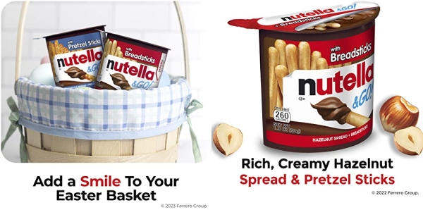 Purchase Nutella and Go Snack Packs, Chocolate Hazelnut Spread with Breadsticks, Perfect Snacks, 1.8 Ounce, Pack of 12 on Amazon.com