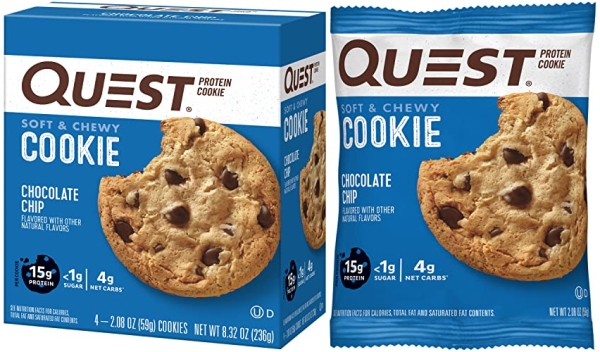 Purchase Quest Nutrition Chocolate Chip Protein Cookie, Keto Friendly, High Protein, Low Carb, Soy Free, 12 Count on Amazon.com
