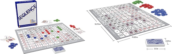 Purchase SEQUENCE- Original SEQUENCE Game with Folding Board, Cards and Chips by Jax on Amazon.com