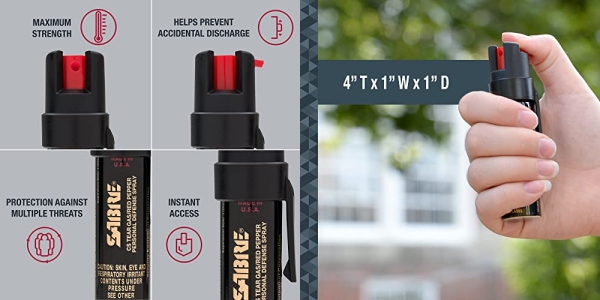 Purchase SABRE Advanced Compact Pepper Spray with Clip 3-in-1 Formula on Amazon.com