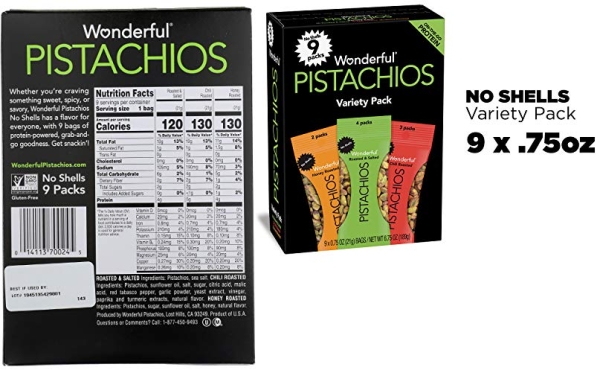 Purchase Wonderful Pistachios, No Shell Nuts, Variety Pack (Pack of 9) on Amazon.com