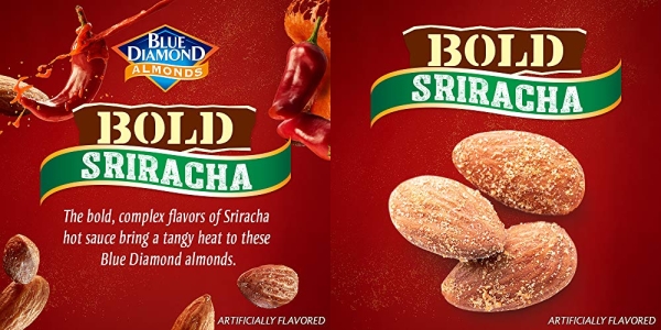 Purchase Blue Diamond Almonds Sriracha Flavored Snack Nuts, 6 Oz Resealable Can on Amazon.com