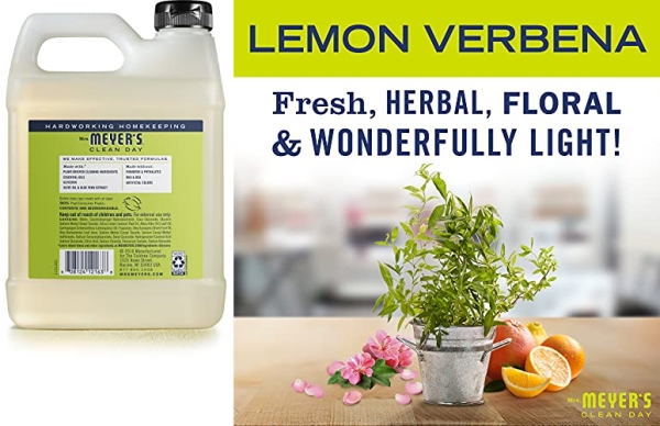 Purchase Mrs. Meyer's Clean Day Liquid Hand Soap Refill, Cruelty Free and Biodegradable Hand Wash Made with Essential Oils, Lemon Verbena Scent, 33 oz on Amazon.com