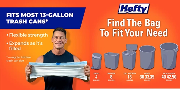 Purchase Hefty Ultra Strong Tall Kitchen Trash Bags, Clean Burst Scent, 13 Gallon, 40 Count on Amazon.com