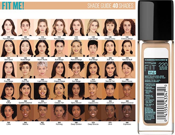 Purchase Maybelline Fit Me Matte + Poreless Liquid Foundation Makeup, Natural Beige, 1 fl; oz; Oil-Free Foundation on Amazon.com