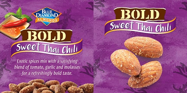 Purchase Blue Diamond Almonds Sweet Thai Chili Flavored Snack Nuts, 6 Oz Resealable Can on Amazon.com