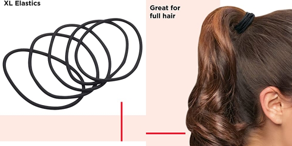 Purchase REVLON Extra Long Black Hair Elastics, 16 Count on Amazon.com