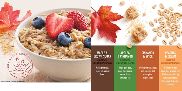 Purchase Quaker Instant Oatmeal, 4 Flavor Variety Pack, Individual Packets, 48 Count on Amazon.com
