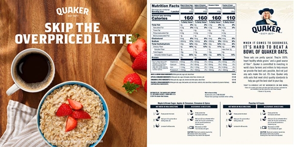 Purchase Quaker Instant Oatmeal, 4 Flavor Variety Pack, Individual Packets, 48 Count on Amazon.com