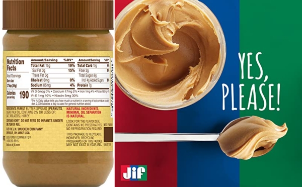 Purchase Jif Natural Creamy Peanut Butter Spread and Honey, 16 Ounces, Contains 80% Peanuts on Amazon.com