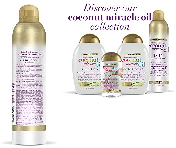 Purchase OGX Extra Strength Refresh Restore + Dry Shampoo, Coconut Miracle Oil, 5 Ounce on Amazon.com