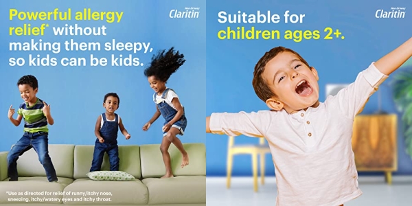 Purchase Claritin 24 Hour Allergy Chewables for Kids, Non Drowsy Allergy Relief, 40 Grape Antihistamine Tablets on Amazon.com