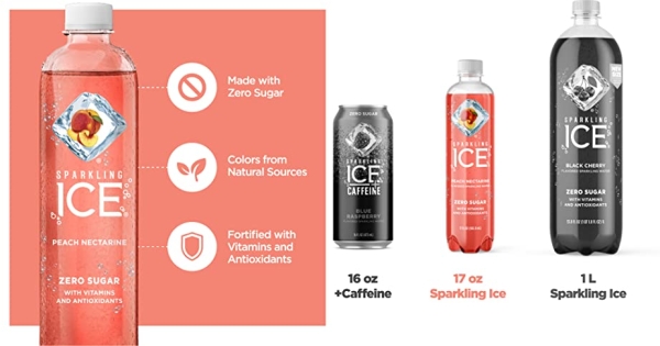 Purchase Sparkling Ice Black Cherry, Peach Nectarine, Coconut Pineapple, Pink Grapefruit - Variety Pack, 17 Fl Oz (Pack of 12) on Amazon.com