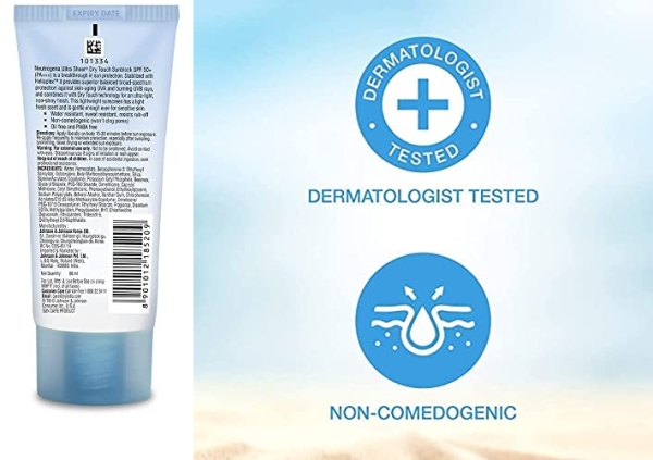 Purchase Neutrogena Ultra Sheer Dry-Touch Sunscreen Lotion, Broad Spectrum SPF 55 UVA/UVB Protection, Light, Water Resistant, Non-Comedogenic & Non-Greasy, Travel Size, 3 fl. oz on Amazon.com