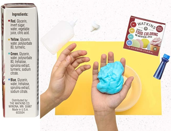 Purchase Watkins Assorted Food Coloring, 1 Each Red, Yellow, Green, Blue, Total Four .3 oz bottles on Amazon.com