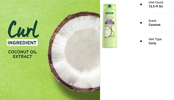 Purchase Garnier Hair Care Fructis Triple Nutrition Curl Nourish Shampoo, 12.5 Fluid on Amazon.com