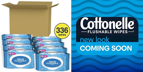 Purchase Cottonelle FreshFeel Flushable Wet Wipes for Adults and Kids, 8 Flip-Top Packs, 42 Wipes per Pack (336 Wipes Total) on Amazon.com