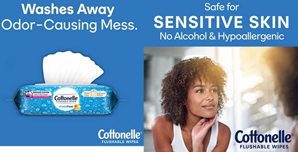Purchase Cottonelle FreshFeel Flushable Wet Wipes for Adults and Kids, 8 Flip-Top Packs, 42 Wipes per Pack (336 Wipes Total) on Amazon.com