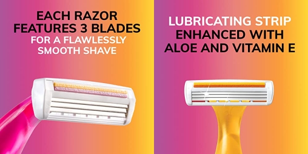 Purchase BIC Premium Shaving Razor Set with Aloe Vera and Vitamin E Lubricating Disposable Razors for Women, Strip Soleil Color, 10-Count, 3 Blades on Amazon.com