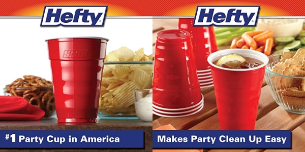 Purchase Hefty Party On Disposable Plastic Cups, Red, 18 Ounce, 30 Count on Amazon.com