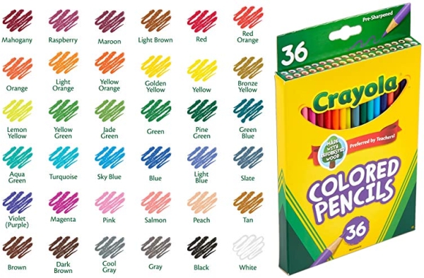 Purchase Crayola Colored Pencil Set, School Supplies, Assorted Colors, 36 Count, Long on Amazon.com