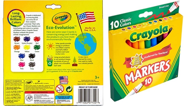 Purchase Crayola Broad Line Markers, Classic Colors 10 Each on Amazon.com