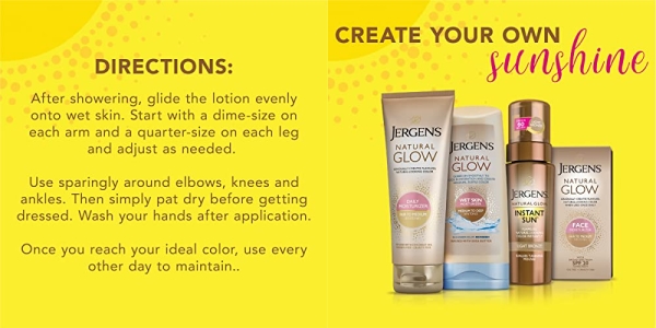 Purchase Jergens Natural Glow +FIRMING In-shower Self Tanner Lotion, Natural-Looking Fake Tan, 7.5 Ounce on Amazon.com