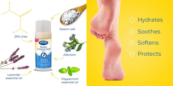 Purchase Dr. Scholl's Cracked Heel Repair Balm 2.5oz, with 25% Urea for Dry Cracked Feet, Heals and Moisturizes for Healthy Feet on Amazon.com