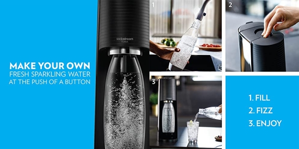 Purchase SodaStream Terra Sparkling Water Maker (Black) with CO2, DWS Bottle and Bubly Drop on Amazon.com