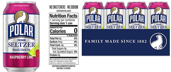 Purchase Polar Seltzer Water Raspberry Lime, 12 fl oz cans, 24 pack on Amazon.com