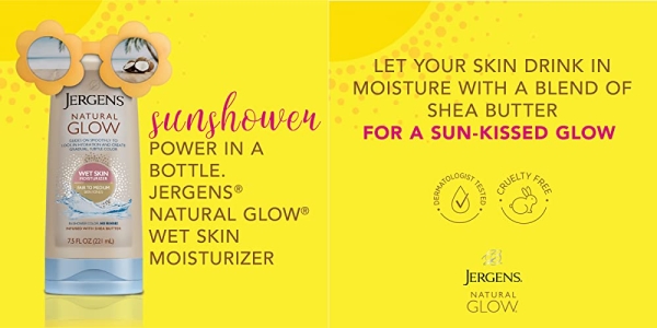 Purchase Jergens Natural Glow In Shower Lotion, Self Tanner for Medium to Deep Skin Tone, Sunless Tanning Wet Skin Lotion for Gradual, Flawless Color, 7.5 Ounce on Amazon.com