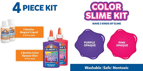 Purchase Elmer's Color Slime Kit, 2-Count + 2-Activator, Pink/Purple on Amazon.com