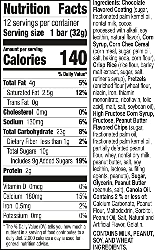 Purchase Chex Mix Snack Bars, Peanut Butter Chocolate, 13.56 oz, 12 Count Box on Amazon.com