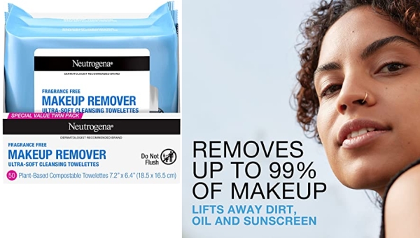 Purchase Neutrogena Makeup Remover Cleansing Face Wipes, 25 Count, 2 Pack on Amazon.com