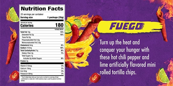Purchase Mini Takis - Crunchy Rolled Tortilla Chips Fuego Flavor (Hot Chili Pepper & Lime), 25 Individual Snack Packs (1.2 oz) on Amazon.com