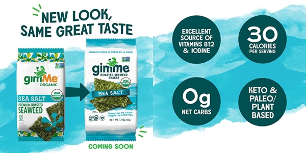 Purchase gimMe Organic Roasted Seaweed Sheets - Sea Salt - 20 Count on Amazon.com