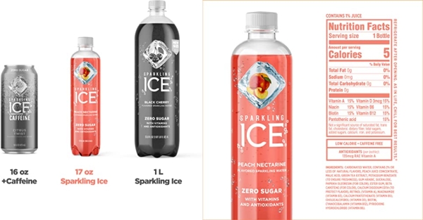 Purchase Sparkling Ice, Peach Nectarine Sparkling Water, Zero Sugar Flavored Water, with Vitamins and Antioxidants, Low Calorie Beverage, 17 fl oz Bottles (Pack of 12) on Amazon.com