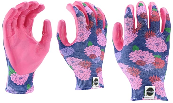 Purchase Miracle Gro Women's Nitrile Coated Grip Floral Pattern Gardening Work Gloves on Amazon.com