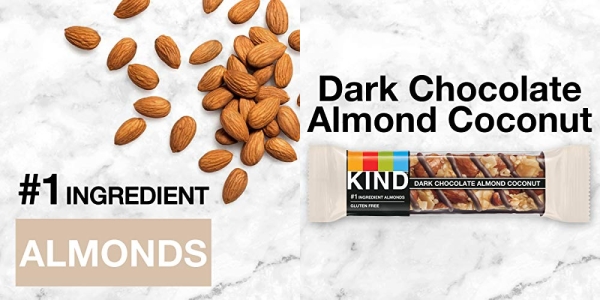 Purchase KIND Nut Bars, Dark Chocolate Almond Coconut, 1.4 Ounce, 24 Count, Gluten Free, Low Glycemic Index, 3g Protein on Amazon.com