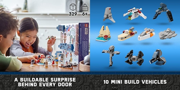 Purchase LEGO Star Wars 2022 Advent Calendar 75340 Building Toy Set for Kids, Boys and Girls, Ages 6+, 8 Characters and 16 Mini Builds (329 Pieces) on Amazon.com