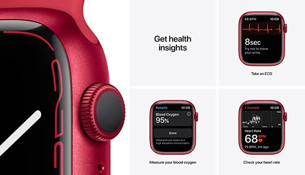 Purchase Apple Watch Series7 [GPS 45mm] Smart Watch w/ (Product) RED Aluminum Case & (Product) RED Sport Band on Amazon.com
